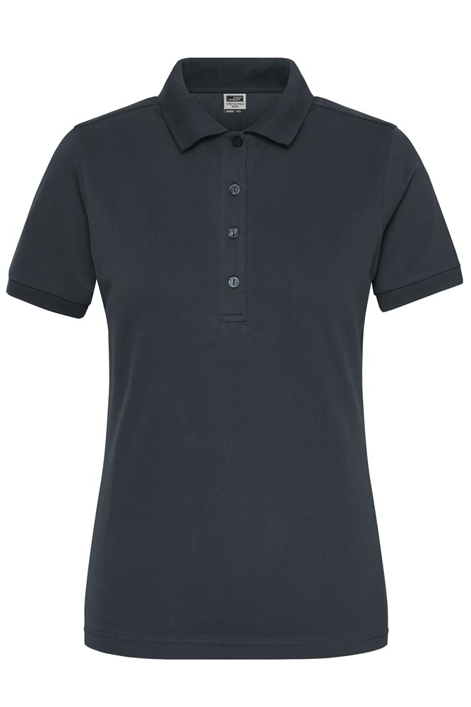 Ladies' ORGANIC Stretch-Polo Work - SOLID - OCS Blended - Carbon (ca. Pantone 431C)