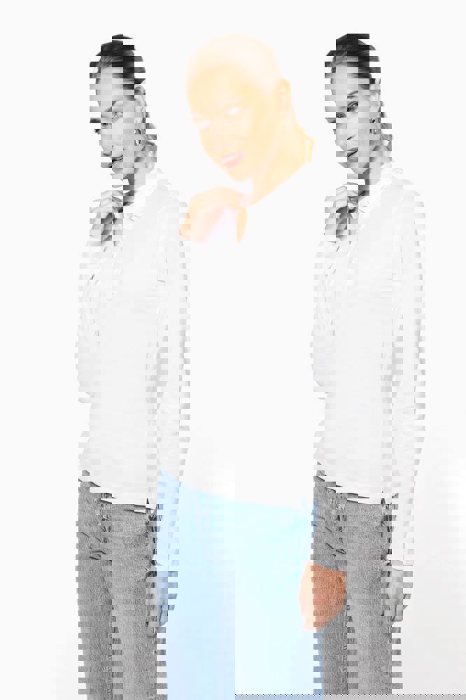 K257C - Damen Langarm-Polohemd. Baumwollpiqué