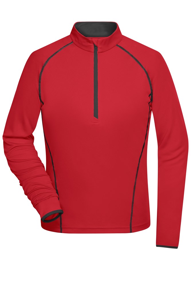 Ladies' Sports Shirt Long-Sleeved - Red/black (ca. Pantone 193C
blackC)
