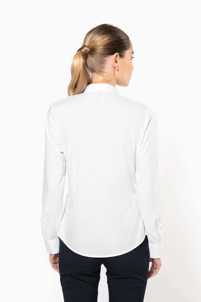 K514C - Damen hemdbluse mao-kragen langarm