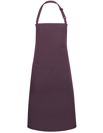 Karlowsky - Latzschürze Basic mit Tasche und Schnalle - Aubergine (ca. Pantone 5185C)