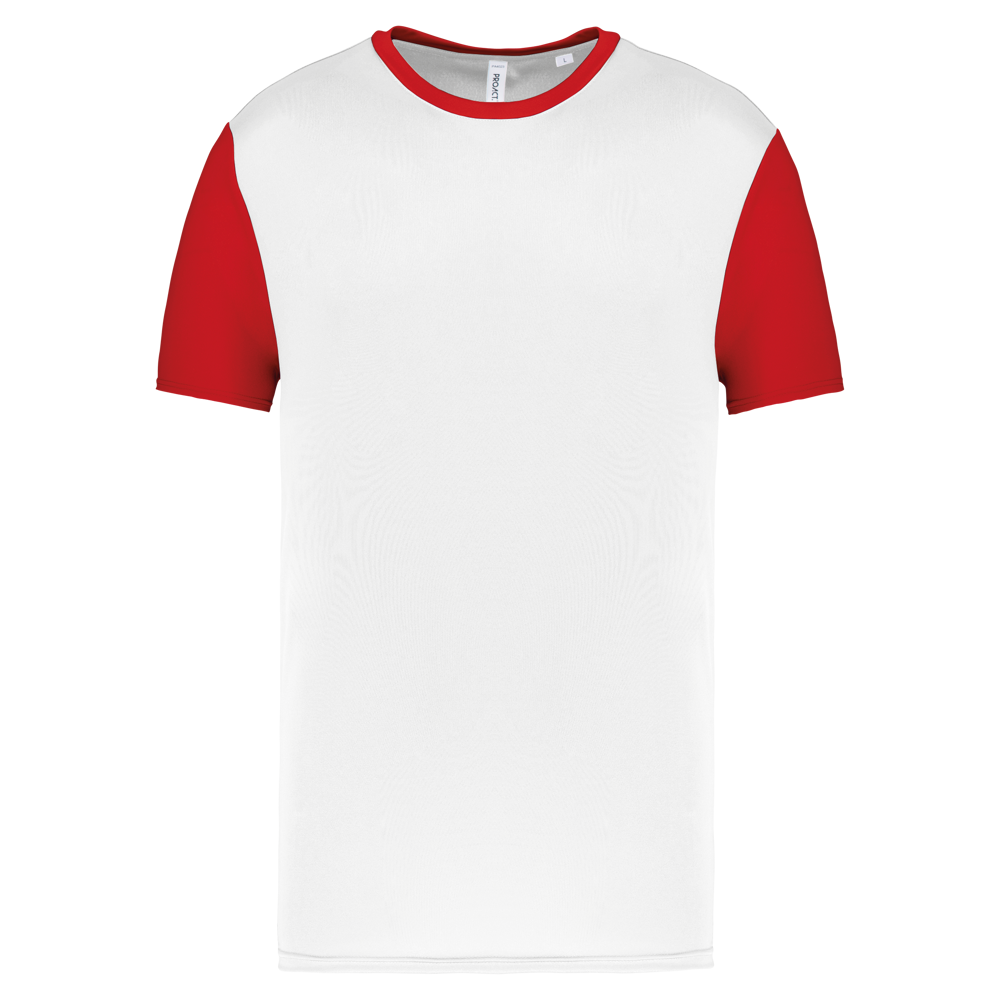 PA4023 - Zweifarbiges Kurzarmtrikot für Erwachsene - White / Sporty Red
