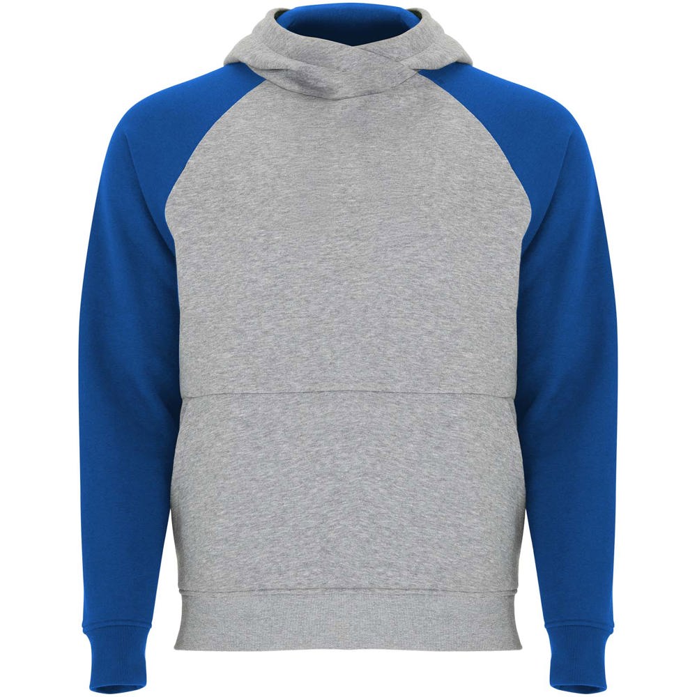Badet 280 g/m² zweifarbiger Kapuzenpullover für Kinder - heather grau, royalblau