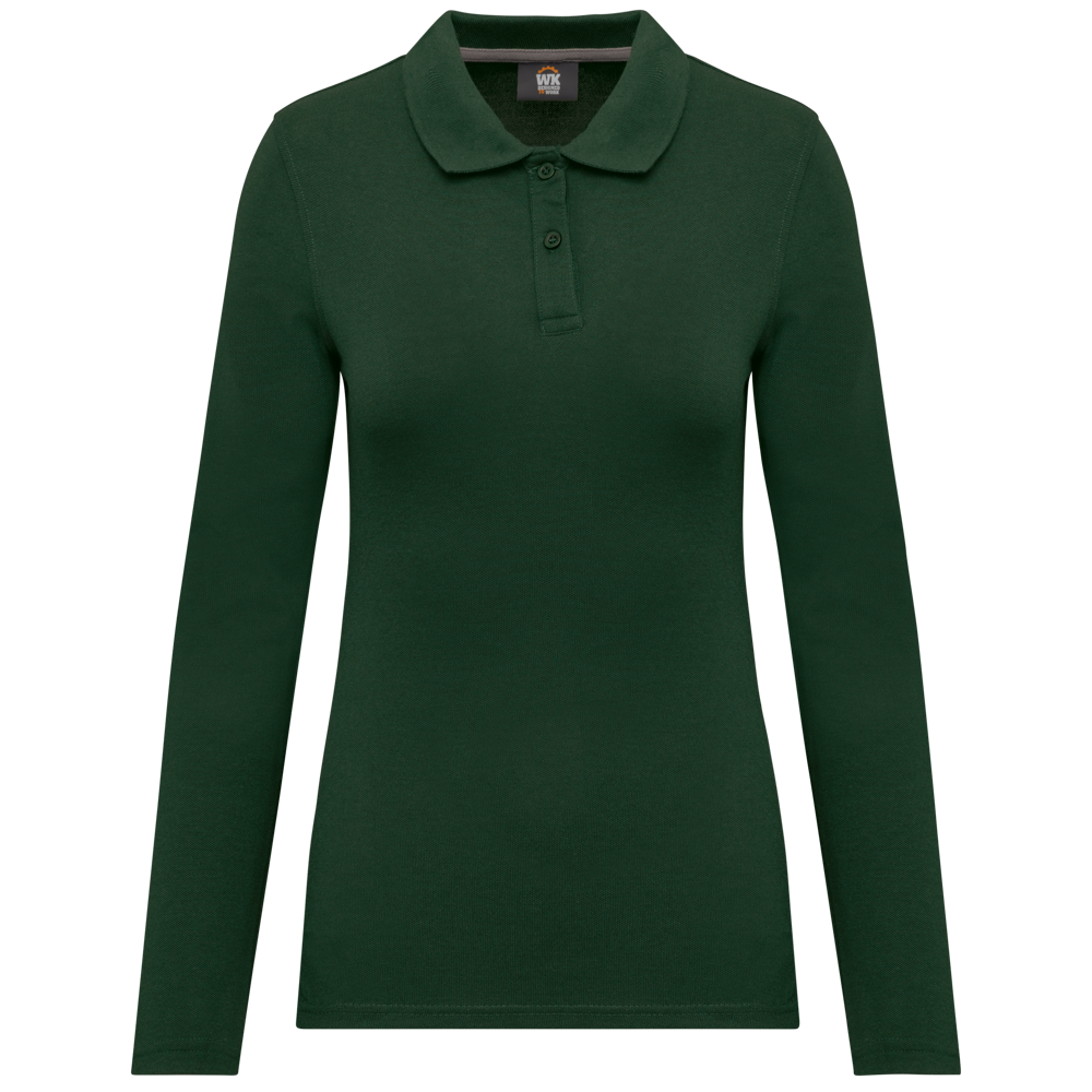 - Langarm-Polohemd für Damen - Forest Green
