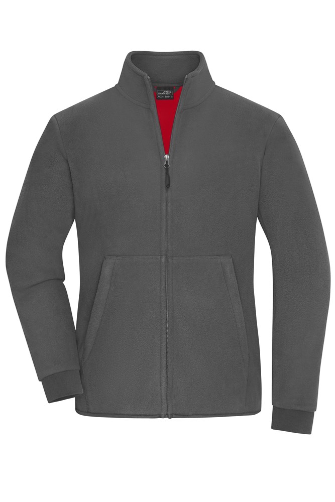 Ladies' Bonded Fleece Jacket - Carbon/red (ca. Pantone 445C
200C)