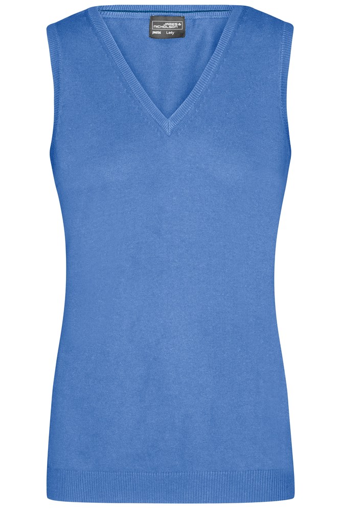 Ladies' V-Neck Pullunder - Glacier-blue (ca. Pantone 7453C)