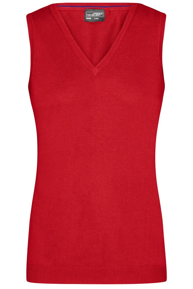 Ladies' V-Neck Pullunder - Red (ca. Pantone 200C)