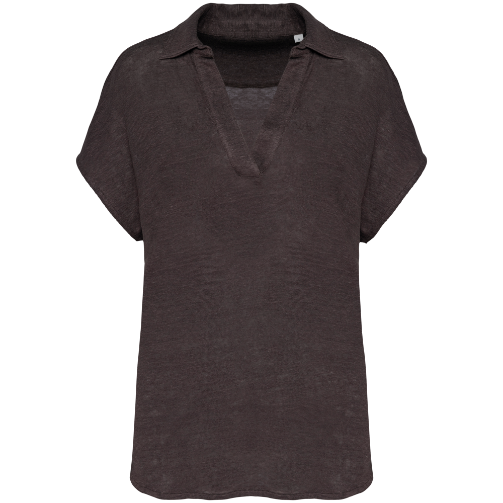 SP221 - Damen-Polohemd aus Leinen - Stone Grey