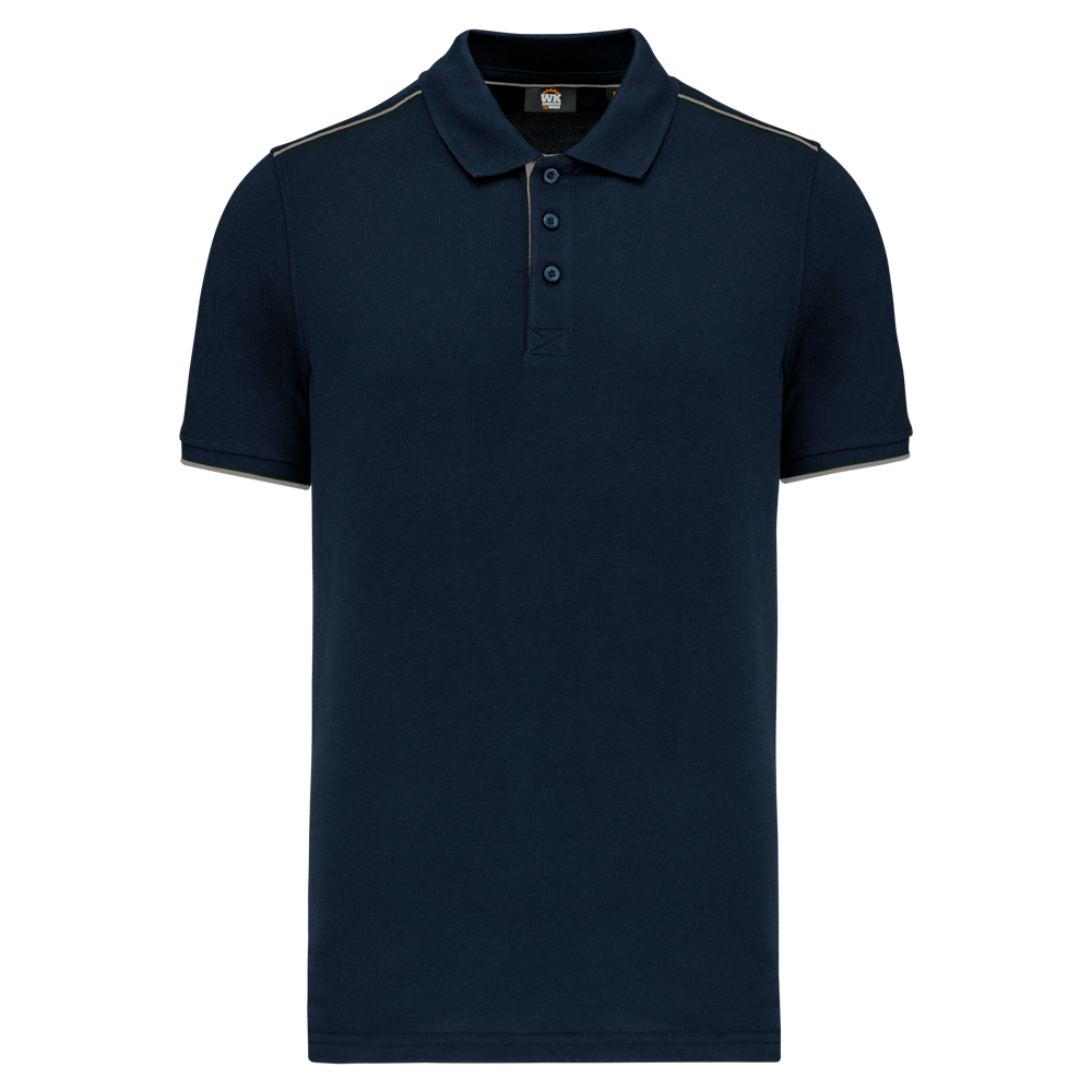 WK270 - Polo Day To Day mit kontrastfarbenen, kurzen Ärmeln - Navy / Silver