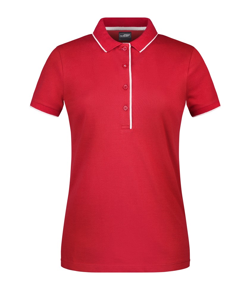 Ladies' Polo Stripe - Red/white (ca. Pantone 200C
white)