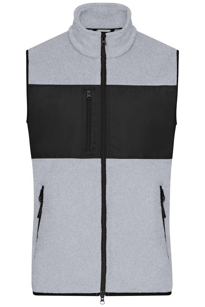 Men's Fleece Vest GRS - Light-melange/black (ca. Pantone 413C
blackC)