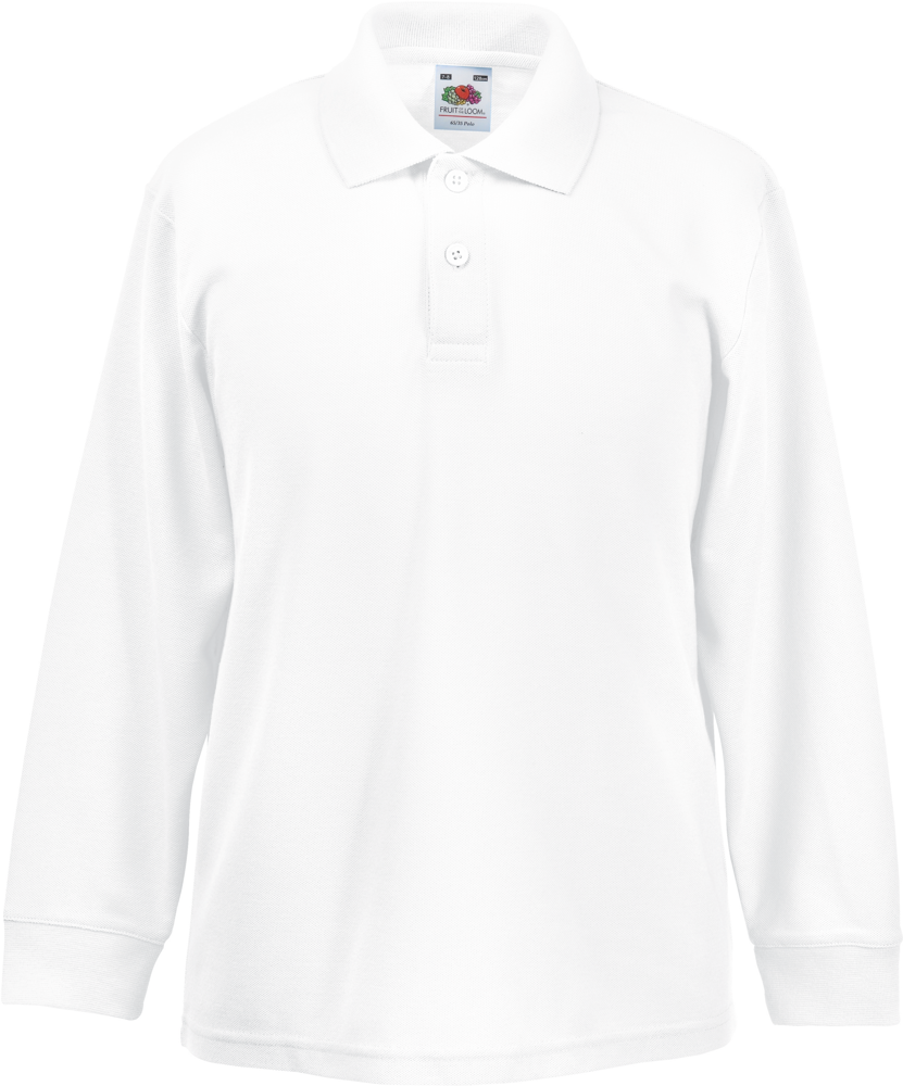 - Kinder Langarm-Polohemd 65/35 - White