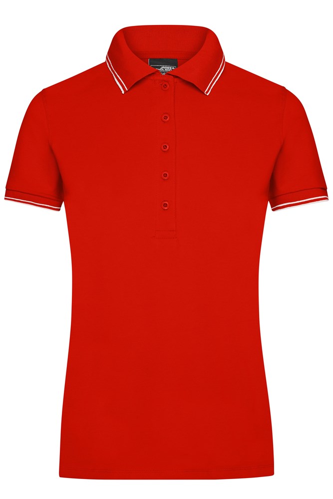 Ladies' Polo - Tomato/white (ca. Pantone 1795C
whiteC)