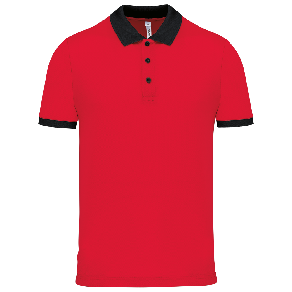 PA489 - Herren Performance Piqué-Polohemd - Red / Black