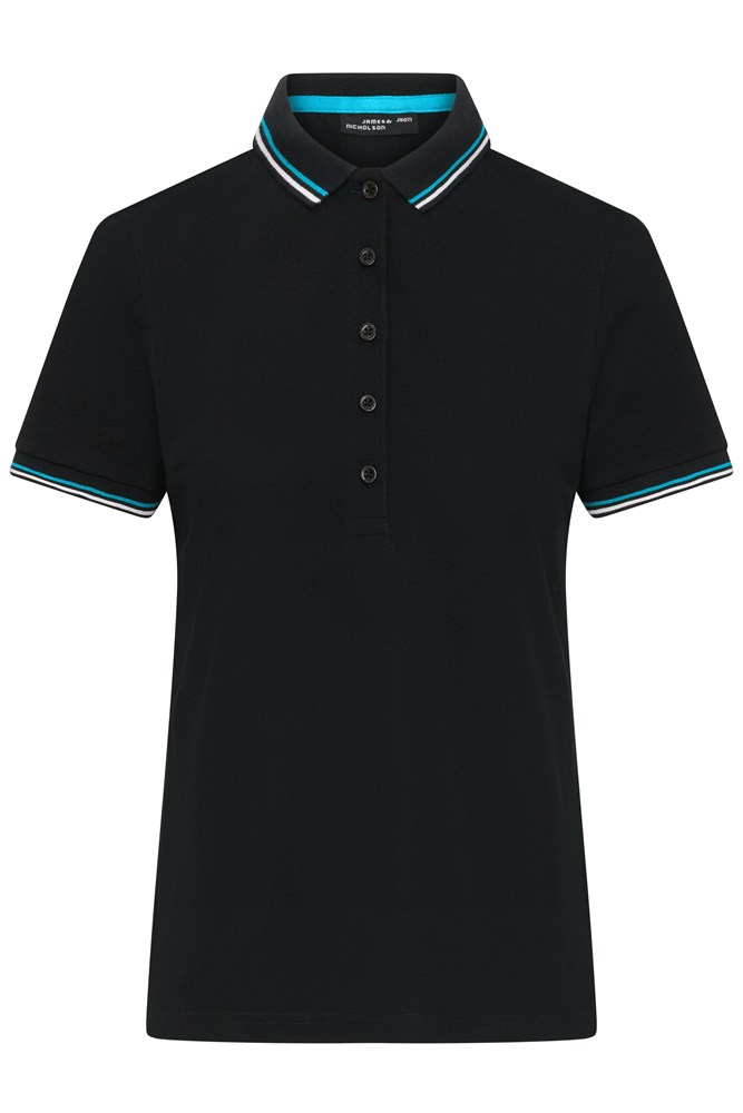 Ladies' Polo - Black/white/turquoise (ca. Pantone blackC
white
321C)