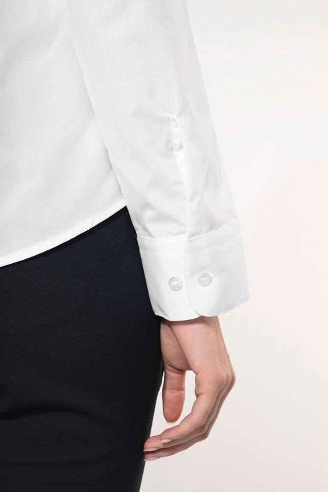 K514C - Damen hemdbluse mao-kragen langarm