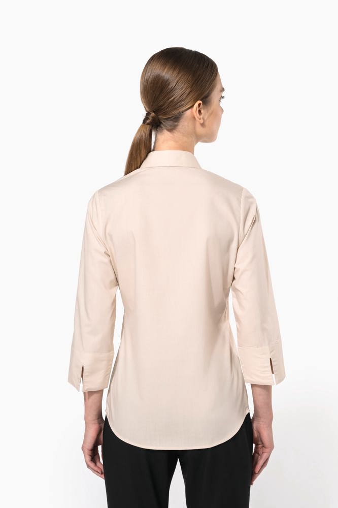 K558C - Popeline Hemd Baumwollpolyester 3/4-Ärmel pflegeleicht für Damen