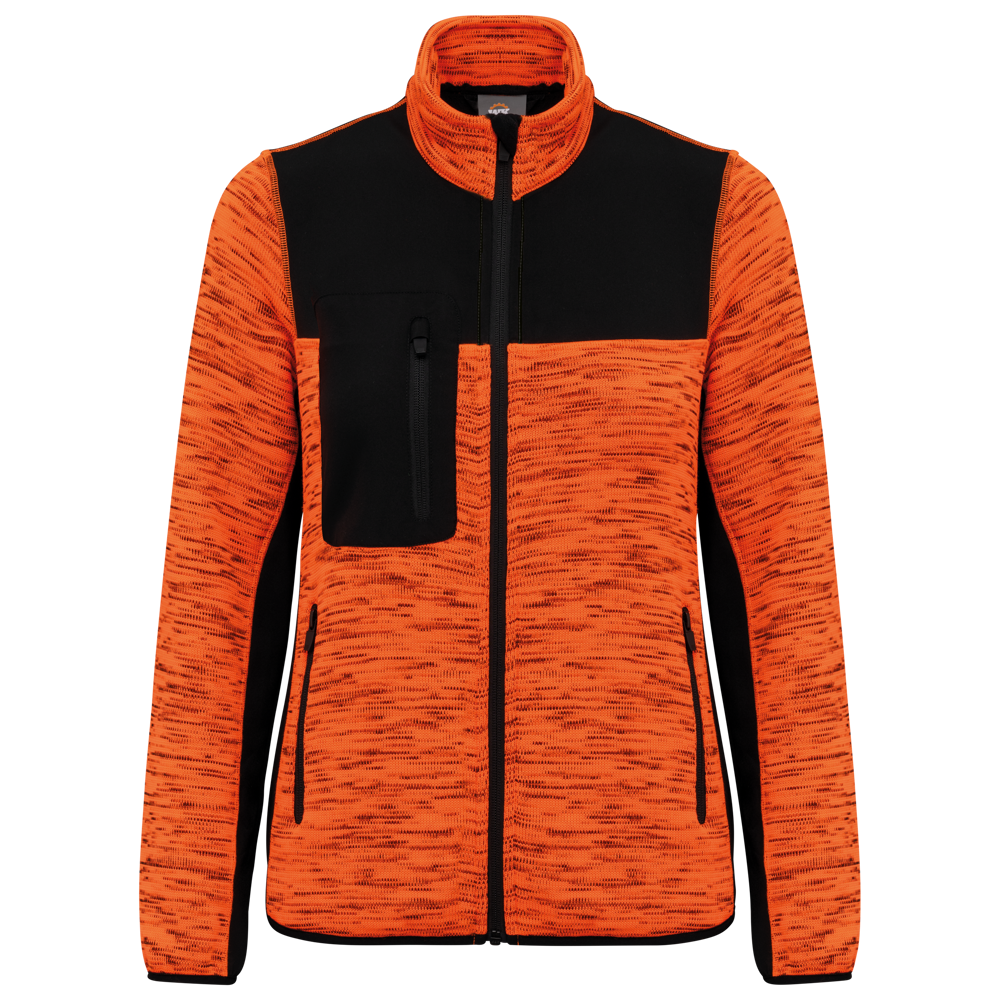 WK9109 - Recycelte Jacke aus Polyestertrikot für Damen - Fluorescent Orange Melange / Black