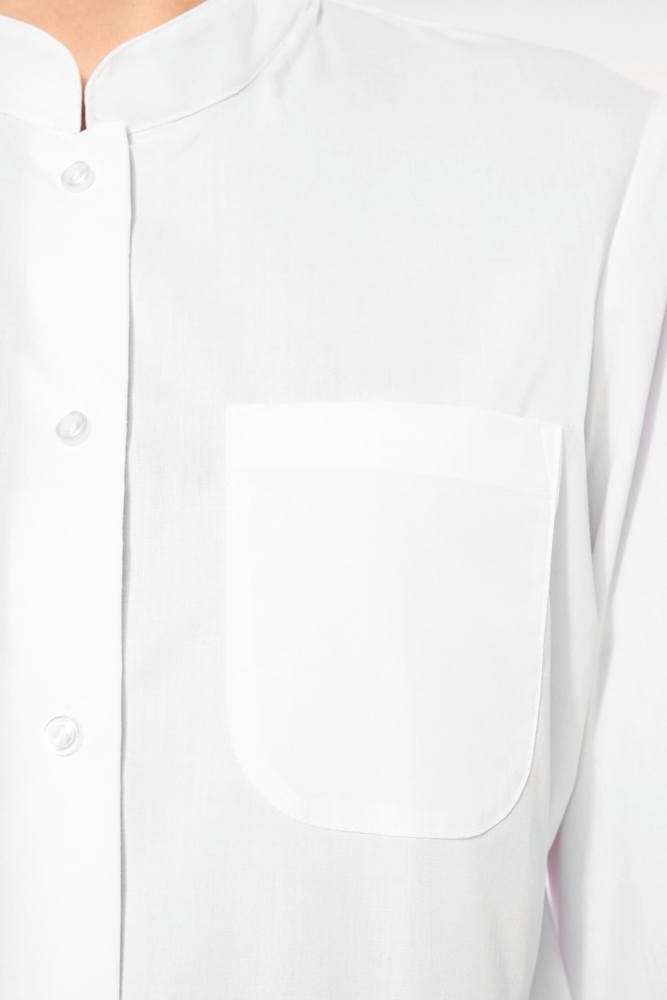 K514C - Damen hemdbluse mao-kragen langarm