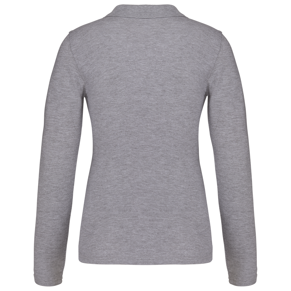 K257C - Damen Langarm-Polohemd. Baumwollpiqué