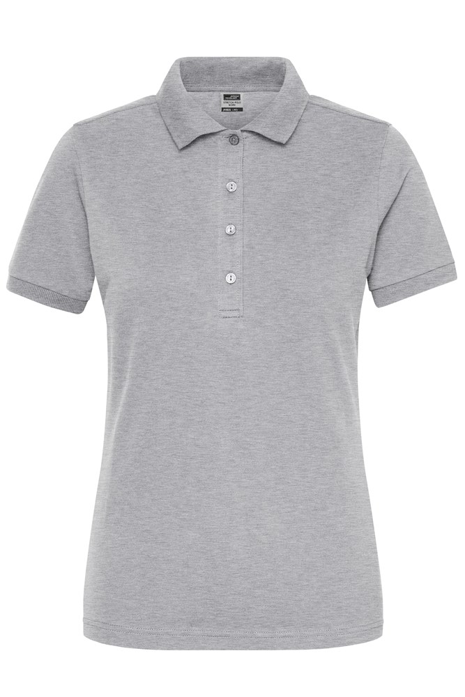 Ladies' ORGANIC Stretch-Polo Work - SOLID - OCS Blended - Grey-heather (ca. Pantone 442C)