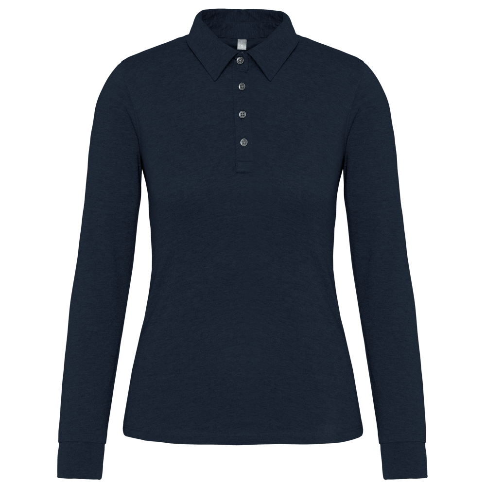 K265 - Langarm-Polohemd für Damen aus Jersey - navy
