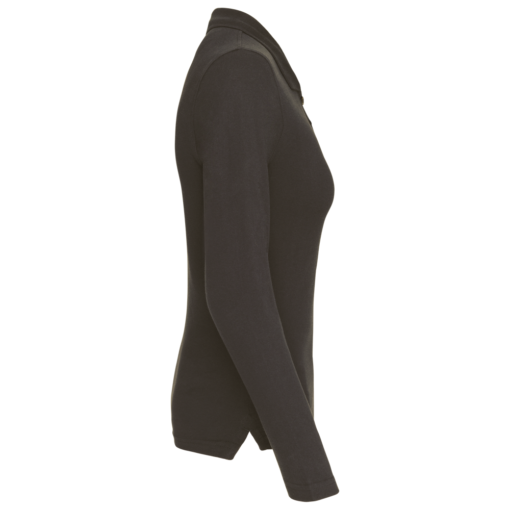 K257C - Damen Langarm-Polohemd. Baumwollpiqué