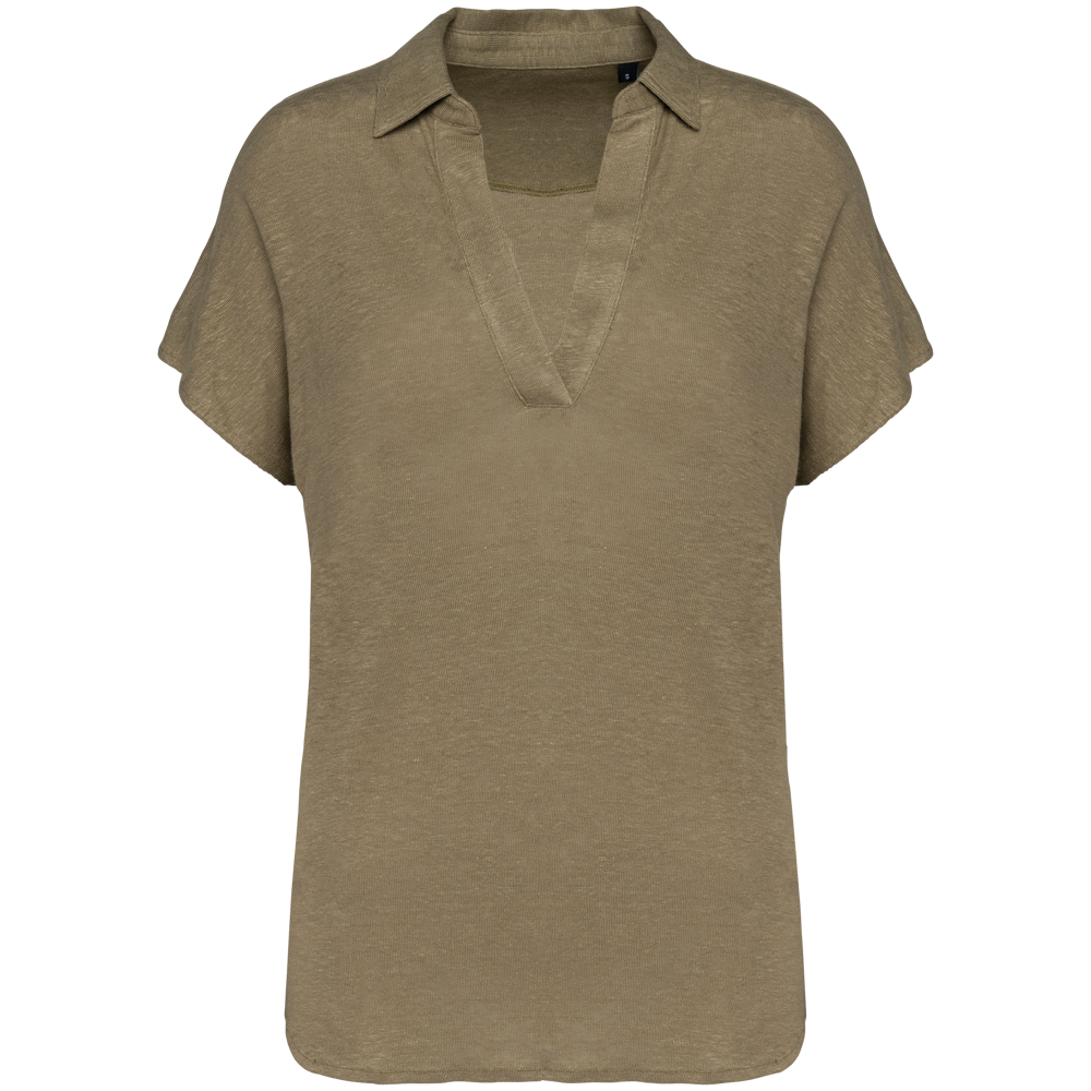 SP221 - Damen-Polohemd aus Leinen - Light Olive Green