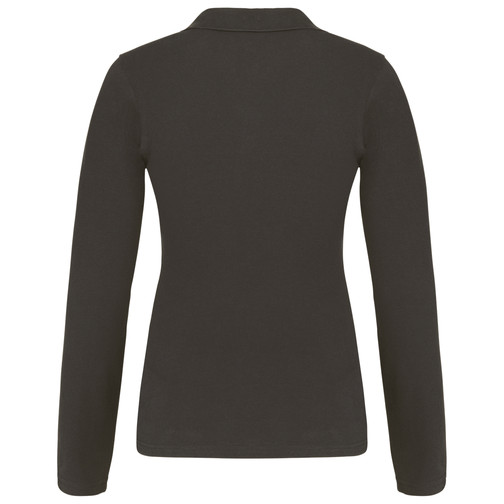 K257C - Damen Langarm-Polohemd. Baumwollpiqué