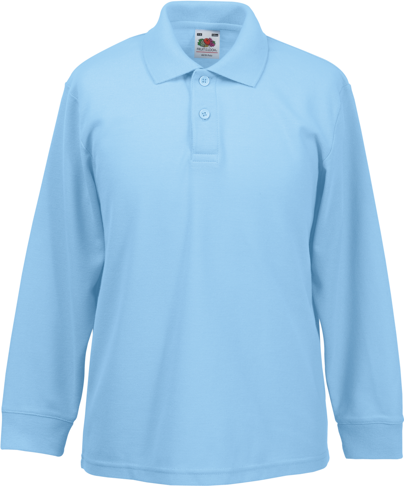 - Kinder Langarm-Polohemd 65/35 - Sky Blue