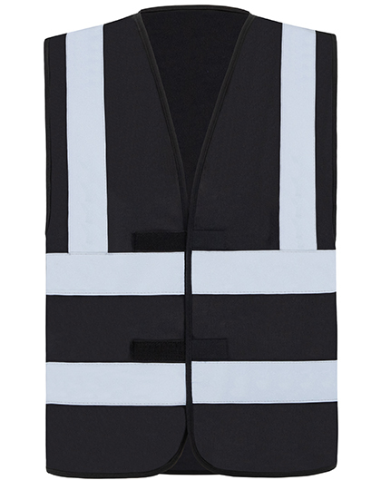 Korntex - Hi-Vis Safety Vest With 4 Reflective Stripes Hannover - Black