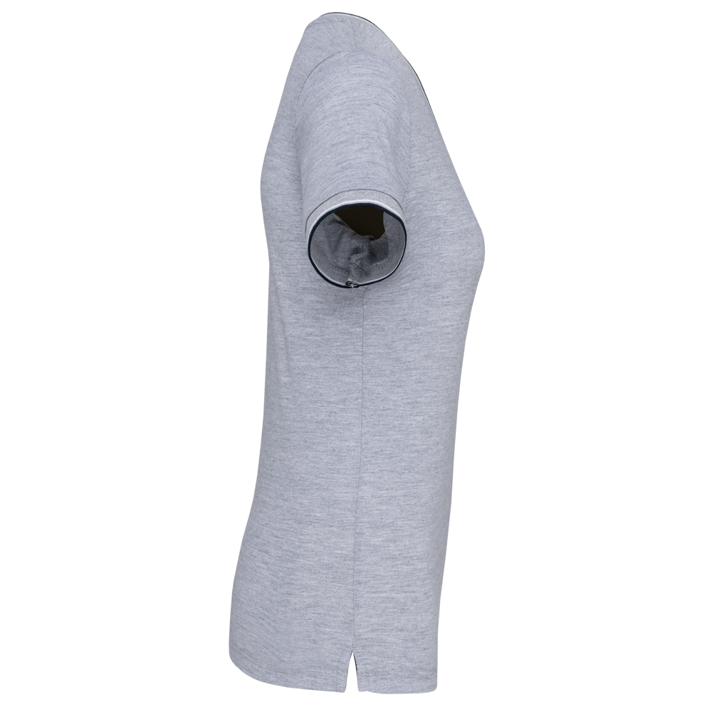 K394 - Damen T-Shirt aus Piqué-Trikot mit V-Ausschnitt