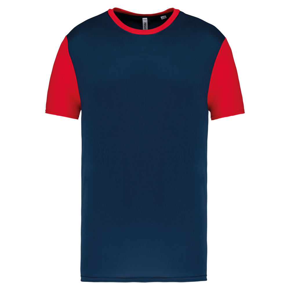 PA4024 - Zweifarbiges Kurzarmtrikot für Kinder - Sporty Navy / Sporty Red