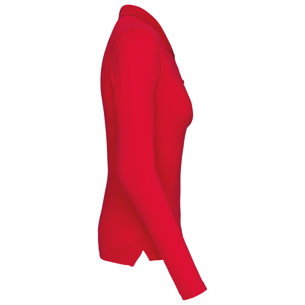 K257C - Damen Langarm-Polohemd. Baumwollpiqué