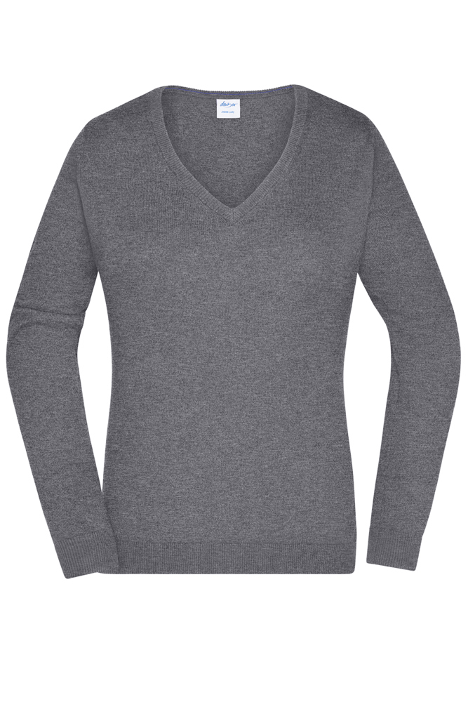 Ladies' V-Neck Pullover - Grey-heather (ca. Pantone 404U)