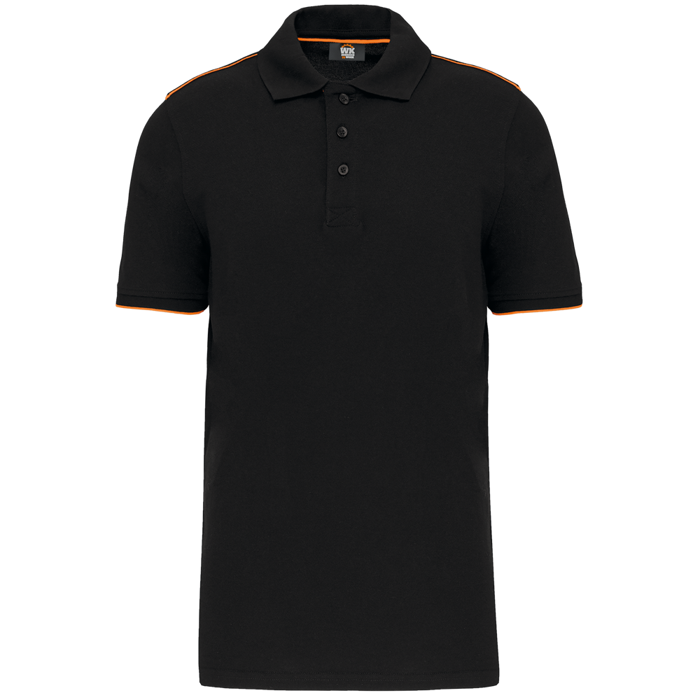 WK270 - Polo Day To Day mit kontrastfarbenen, kurzen Ärmeln - Black / Orange