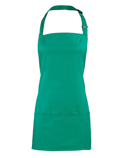 Premier Workwear - ‘Colours’ 2 in 1 Apron - Emerald (ca. Pantone 7728C)