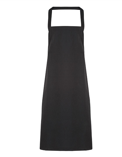 Premier Workwear - Organic Cotton Bib Apron (No Pocket) - Black (ca. Pantone Black C)