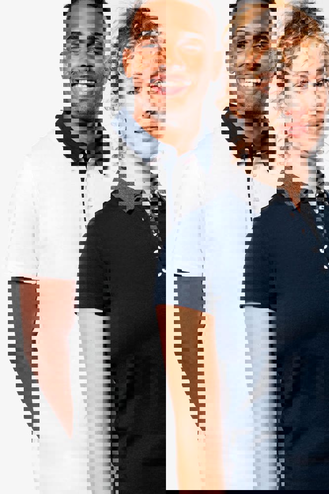 K261 - Zweifarbiges Jersey-Polohemd für Damen