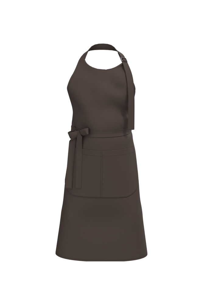 K8007 - Bio-Baumwolle Schürze mit Tasche - Chocolate