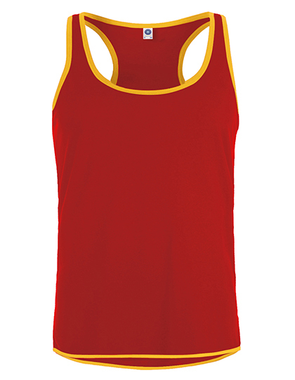 Starworld - Men´s Contrast Sports Vest - Fiesta Red, Gold