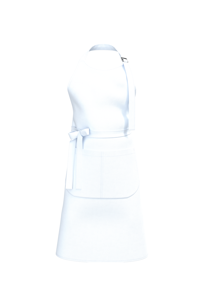 K8007 - Bio-Baumwolle Schürze mit Tasche - White
