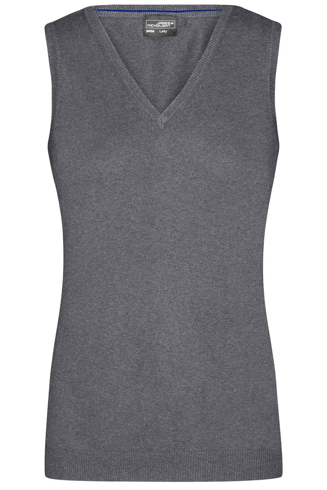 Ladies' V-Neck Pullunder - Grey-heather (ca. Pantone 404U)