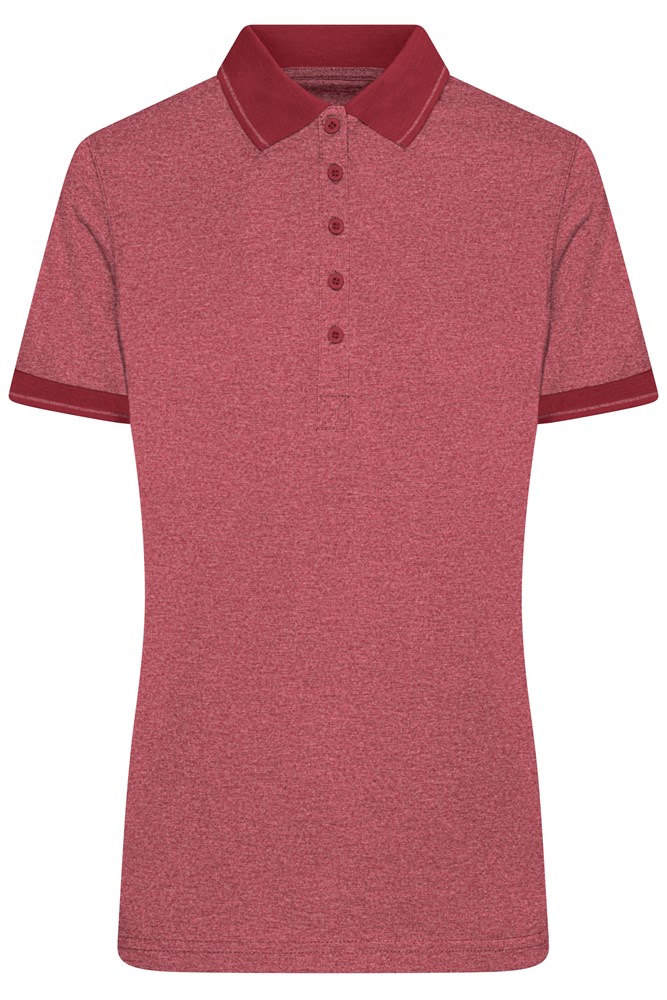 Ladies' Heather Polo - Wine-melange/wine (ca. Pantone 7431C
195C)