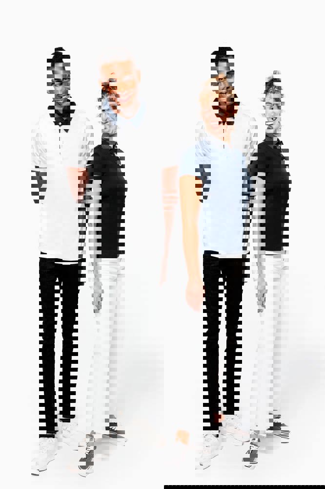 K261 - Zweifarbiges Jersey-Polohemd für Damen