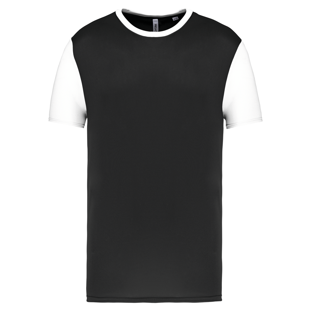 PA4024 - Zweifarbiges Kurzarmtrikot für Kinder - Black / White