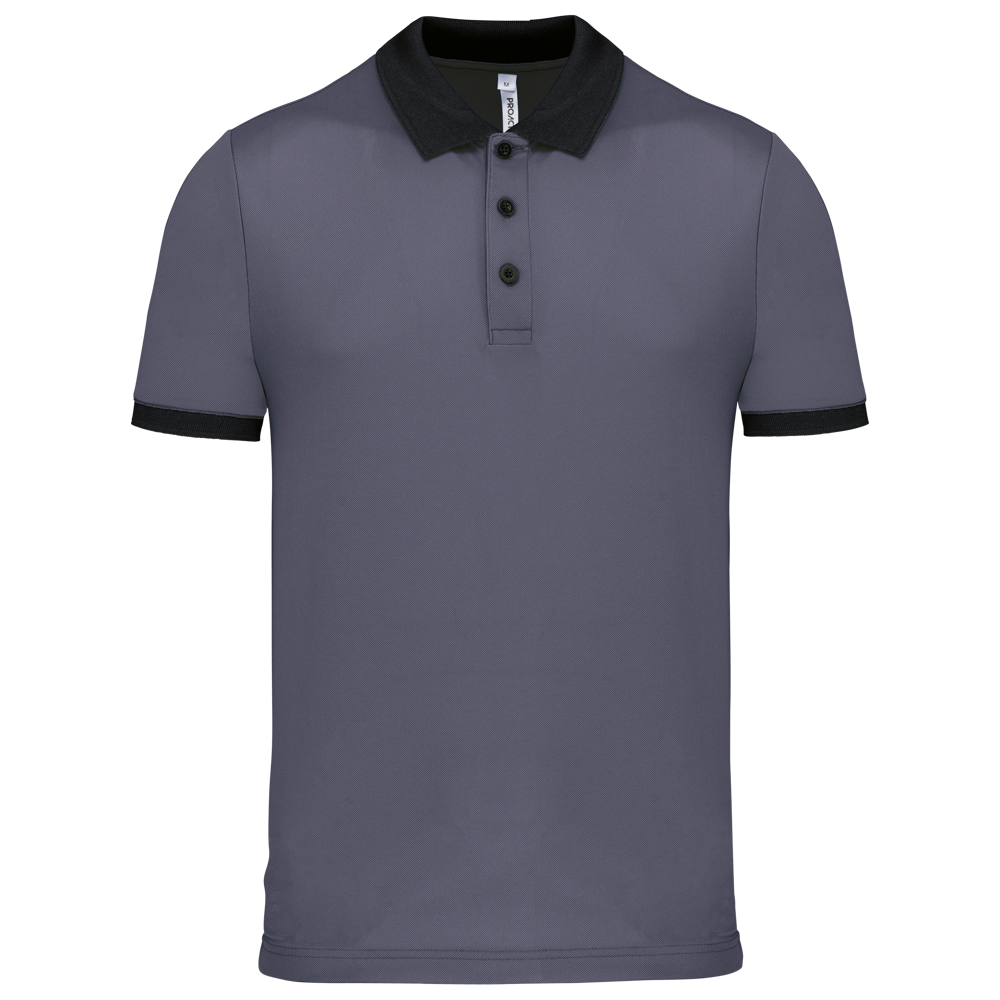 PA489 - Herren Performance Piqué-Polohemd - sporty grey / Black