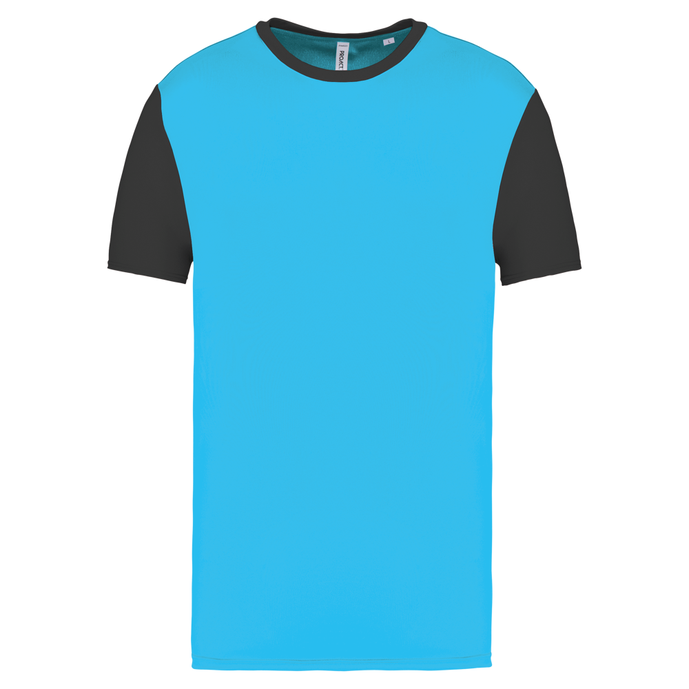 PA4023 - Zweifarbiges Kurzarmtrikot für Erwachsene - Light Turquoise / Dark Grey