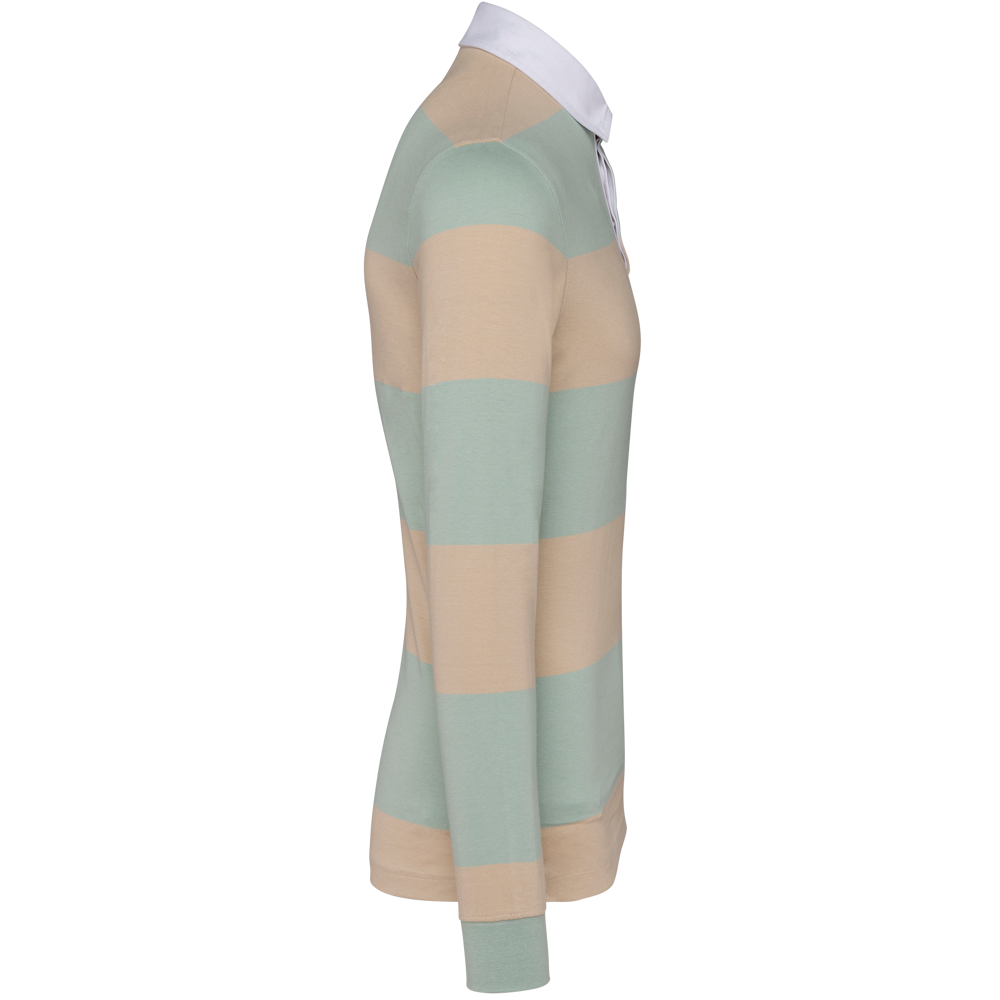 K285 - Gestreiftes Polohemd mit langen Ärmeln, Unisex