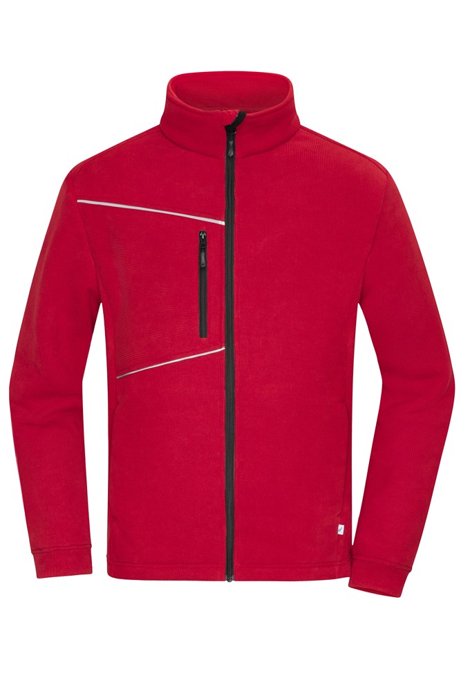 Fleece Jacket - Corduroy Look - Red (ca. Pantone 200C)